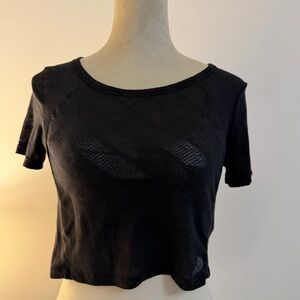 Adidas 3-Stripes Black Mesh Short Sleeve T XS